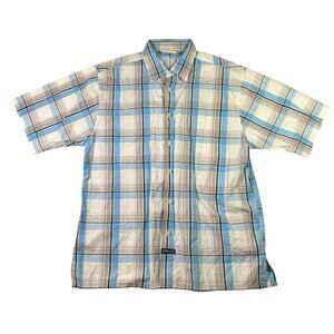 VTG Southpole Plaid Button Up Shirt Blue Men's Size L Y2K Streetwear Skater